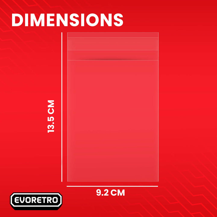 Graded card sleeves for Beckett slabs – protective BGS grading sleeves – EVORETRO dimensions