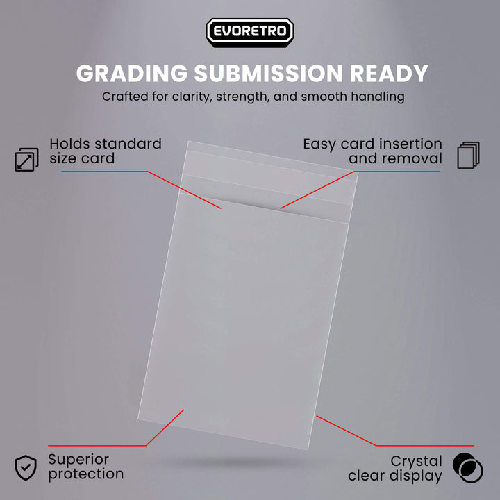 Graded card sleeves for Beckett slabs – protective BGS grading sleeves – EVORETRO features