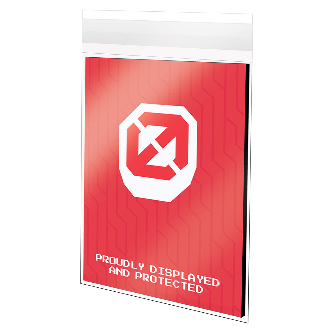 Soft sleeves for 180PT thick trading cards – premium TCG card protectors – EVORETRO proudly displayed protected