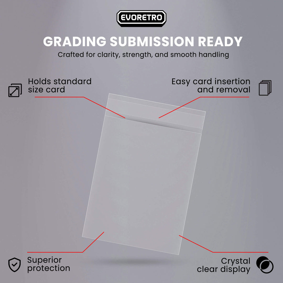 Soft sleeves for 180PT thick trading cards – premium TCG card protectors – EVORETRO features