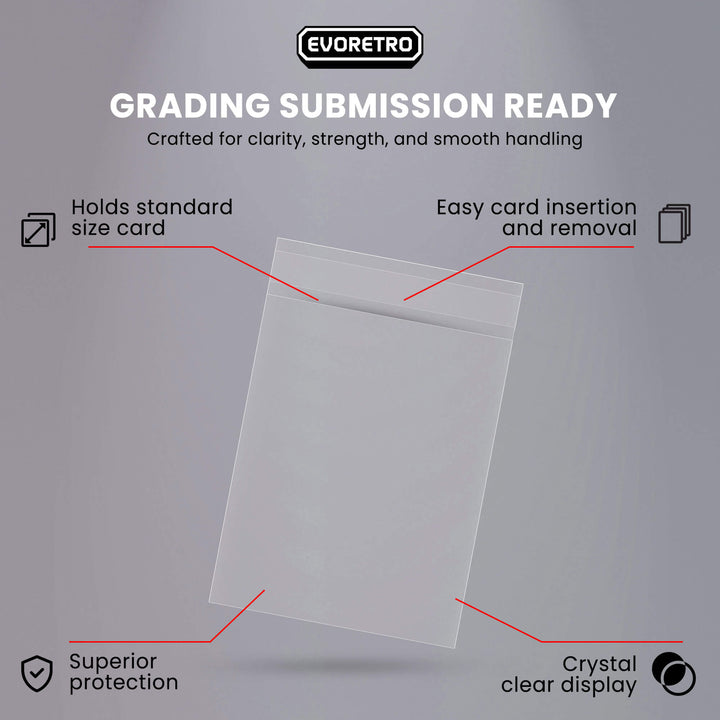 Soft sleeves for 180PT thick trading cards – premium TCG card protectors – EVORETRO features
