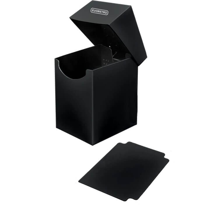 Durable plastic deck case for collectible cards – EVORETRO black