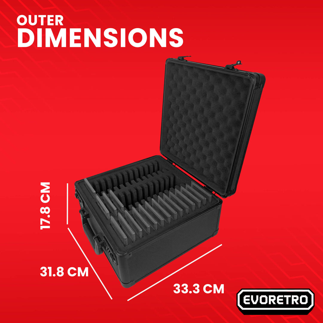 Protective 3-row case for organizing PSA and BGS graded cards – EVORETRO outer dimensions