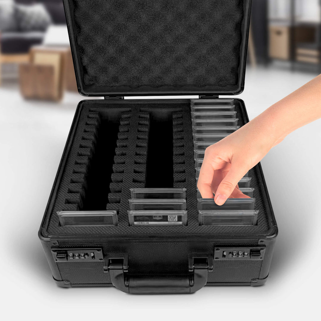 Protective 3-row case for organizing PSA and BGS graded cards – EVORETRO lifestyle