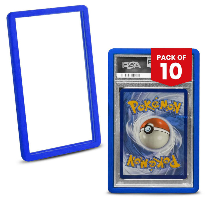 10 pack dark blue bumper graded slab protectors for PSA slabs protecting trading card cases