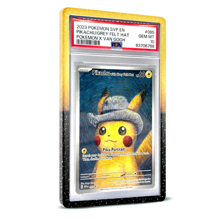 Yellow black glitter bumper graded slab protector for PSA slabs protecting trading cards