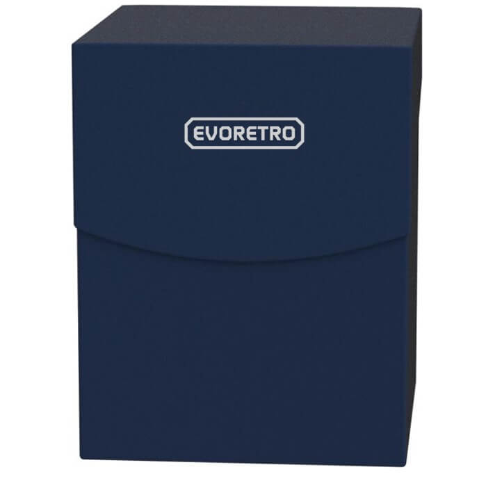 Durable plastic deck case for collectible cards – EVORETRO black closed