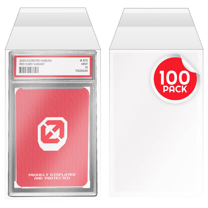 Graded card sleeves for PSA and BGS slabs – protective slab sleeves – EVORETRO 100 pack