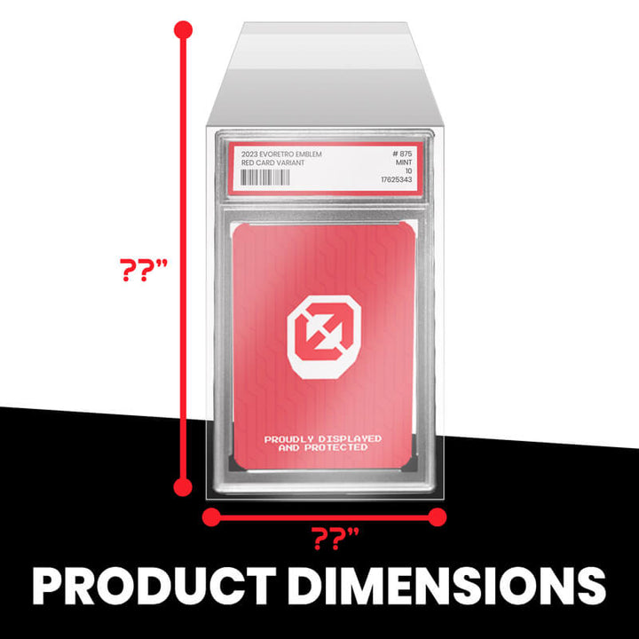 Graded card sleeves for PSA and BGS slabs – protective slab sleeves – EVORETRO product dimensions