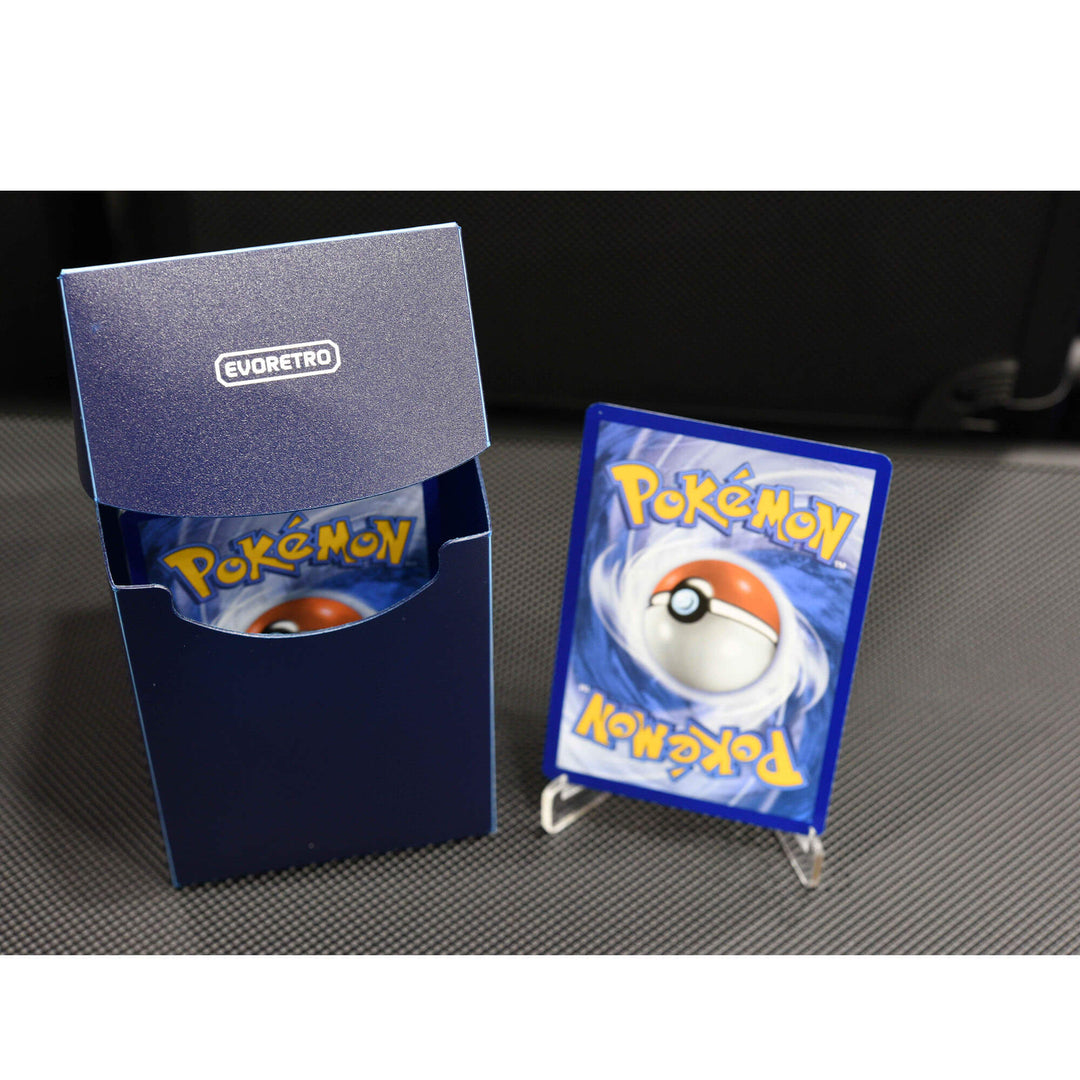 Durable plastic deck case for collectible cards – EVORETRO pokemon blue open