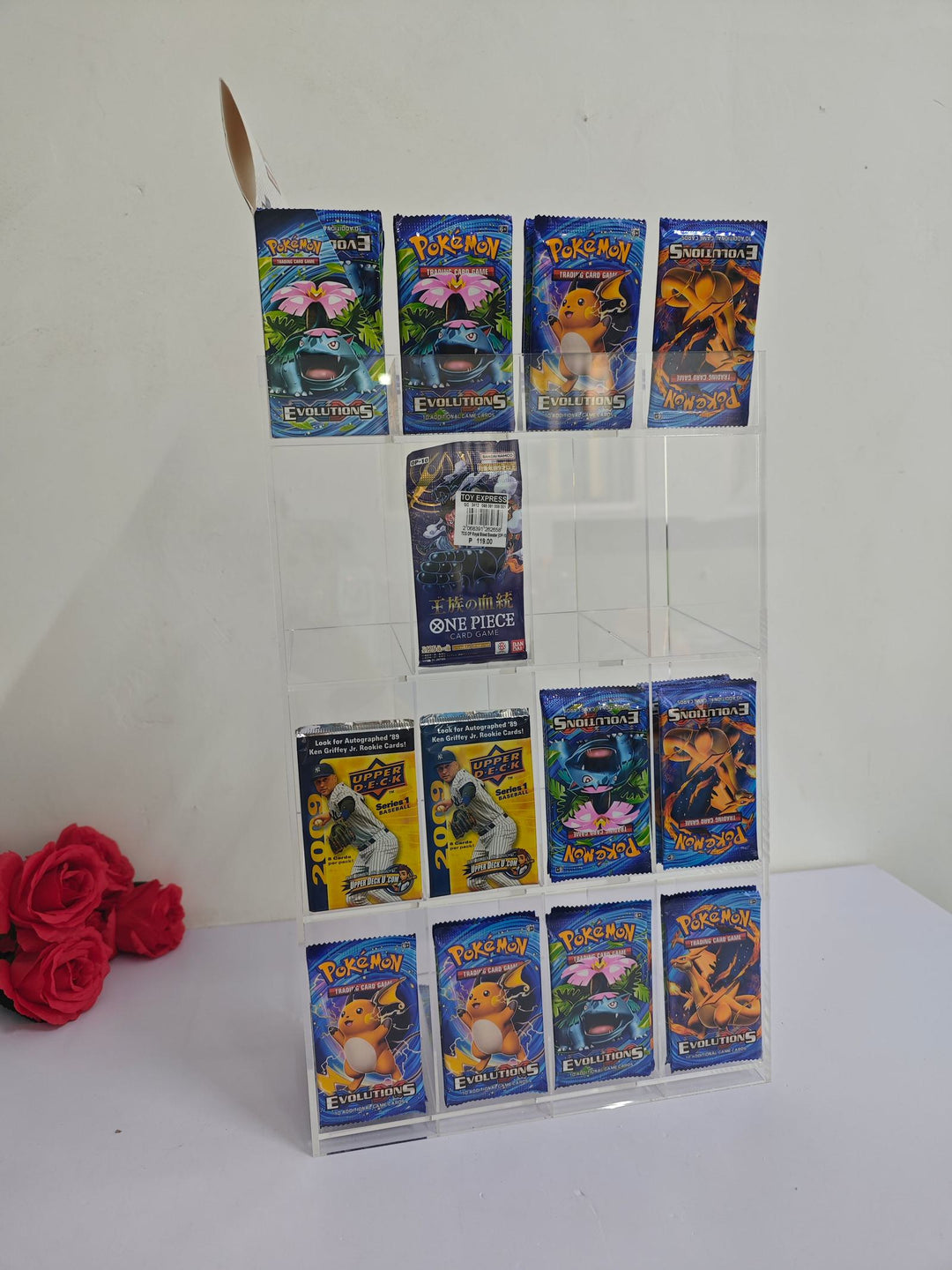 booster pack acrylic display stand