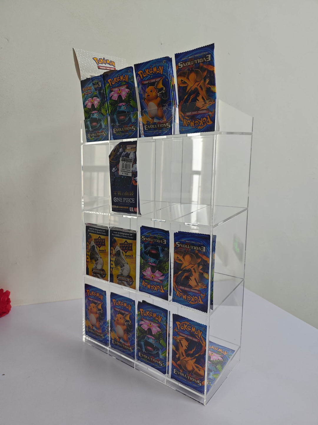 booster pack acrylic display stand